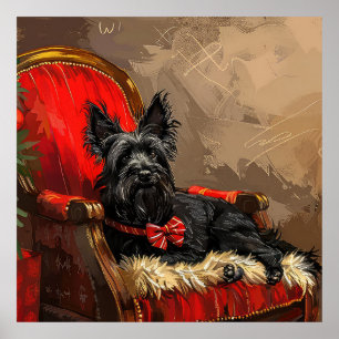 Skye Terrier Dog Weihnachtsfest Poster