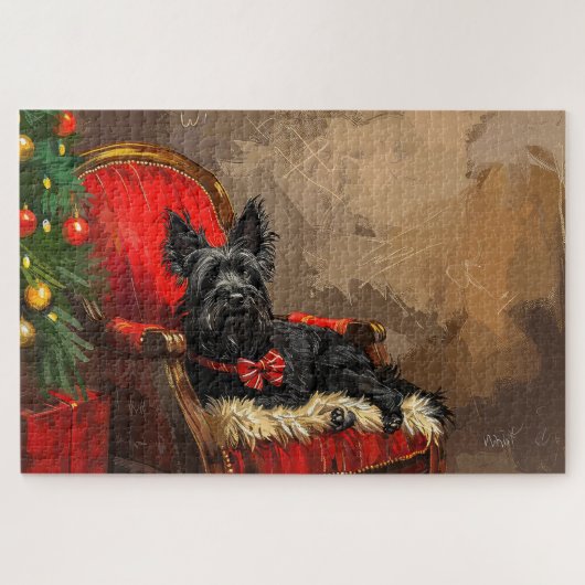 Skye Terrier Dog Weihnachtsfest Puzzle (Horizontal)