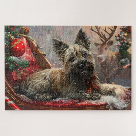 Skye Terrier Dog Weihnachtsfest Puzzle (Horizontal)