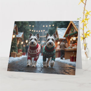 Skye Terrier Dogs Weihnachtsschneeurlaub Karte