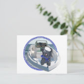 Skye Terrier draußen auf dem Boot Postkarte (Stehend Vorderseite)