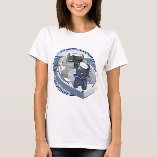 Skye Terrier draußen auf dem Boot T-Shirt (Vorderseite)
