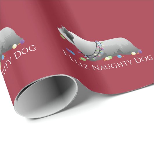 Skye Terrier Frohe Weihnachtsgestaltung Geschenkpapier (Rolleneckpunkt)