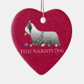 Skye Terrier Frohe Weihnachtsgestaltung Keramik Ornament (Rechts)
