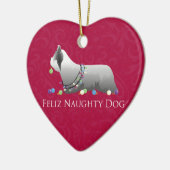 Skye Terrier Frohe Weihnachtsgestaltung Keramik Ornament (Links)