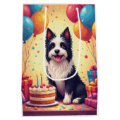 Skye Terrier Geburtstagsfeier Mittlere Geschenktüte (Rückseite)