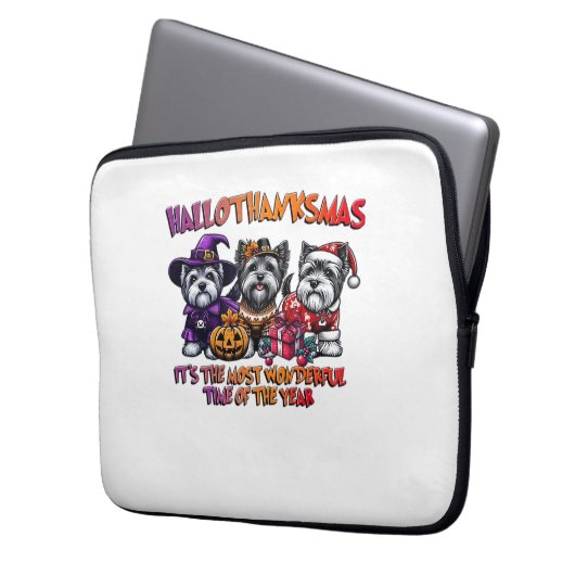 Skye Terrier Halloween Erntedank Weihnachtsklas Laptopschutzhülle (Vorderseite Links)