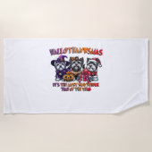 Skye Terrier Halloween Erntedank Weihnachtsklas Strandtuch (Vorderseite)