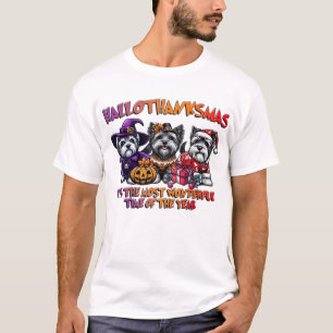 Skye Terrier Halloween Erntedankfest Weihnachten K T-Shirt