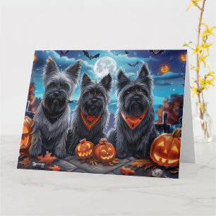 Skye Terrier Halloween Gruselig  Karte