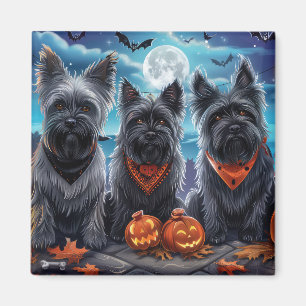 Skye Terrier Halloween Gruselig  Magnet