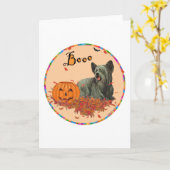 Skye Terrier Halloween Karte (Gelbe Blume)