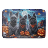Skye Terrier Halloween Spooky Badematte (Vorderseite)