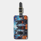 Skye Terrier Halloween Spooky Gepäckanhänger (Vorderseite vertikal)