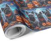 Skye Terrier Halloween Spooky Geschenkpapier (Rolleneckpunkt)