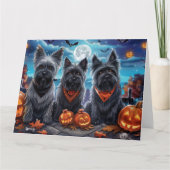 Skye Terrier Halloween Spooky Karte (Vorderseite)