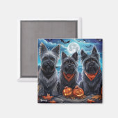 Skye Terrier Halloween Spooky Magnet (Vorderseite/Rückseite)