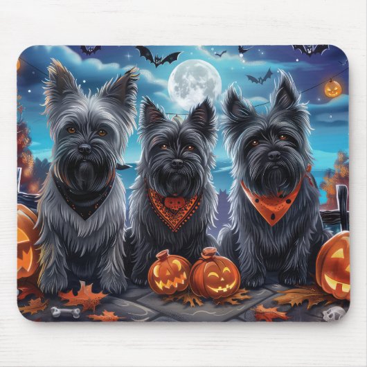 Skye Terrier Halloween Spooky Mousepad (Vorne)