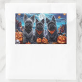 Skye Terrier Halloween Spooky Rechteckiger Aufkleber (Tasche)