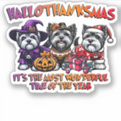 Skye Terrier Halloween Thanksgiving Christmas Clas Aufkleber (Vorderseite)