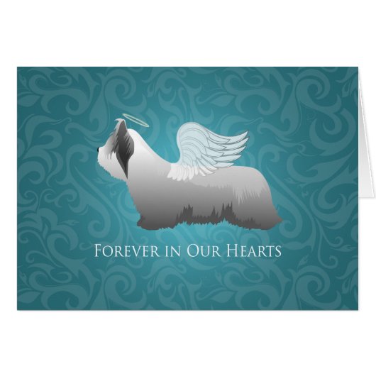 Skye Terrier Hund Angel Sympathie Karte (Vorderseite (Horizontal))