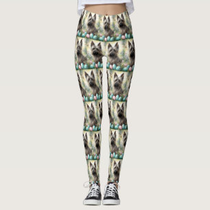 Skye Terrier Hund mit Ostereiern Feiertag  Leggings