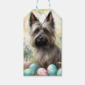Skye Terrier Hund mit Ostereiern Urlaub Geschenkanhänger (Vorderseite)