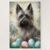 Skye Terrier Hund mit Ostereiern Urlaub Puzzle (Vertikal)