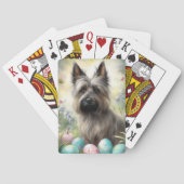 Skye Terrier Hund mit Ostereiern Urlaub Spielkarten (Rückseite)
