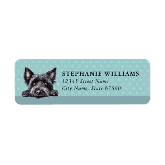 Skye Terrier Hund Rücksendeadressetiketten (Vorne)