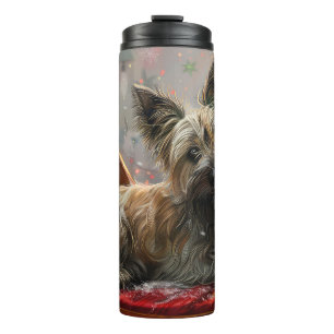 Skye Terrier Hund Weihnachtsfestlich Thermosbecher