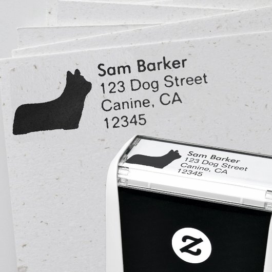 Skye Terrier Hunde Silhouette Rücksendeadresse Permastempel
