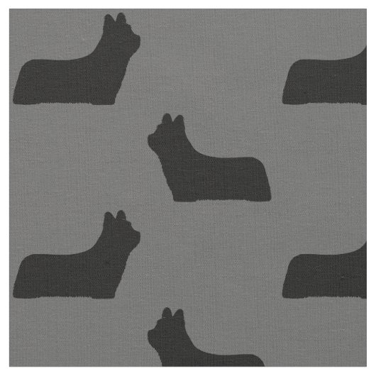 Skye Terrier Hunde Silhouetten Gemustert Stoff (Nahaufnahme)
