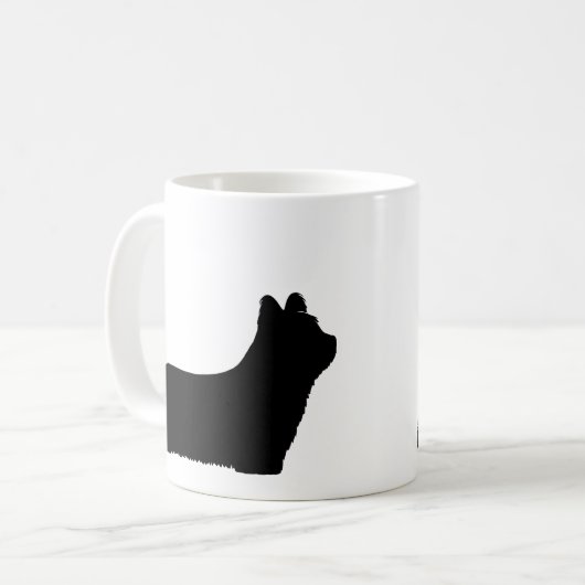 Skye Terrier Hunde Silhouetten Kaffeetasse (Vorderseite Links)