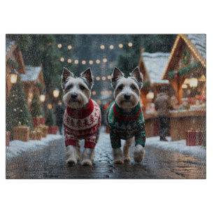Skye Terrier Hunde Weihnachten Schnee Feiertag  Schneidebrett