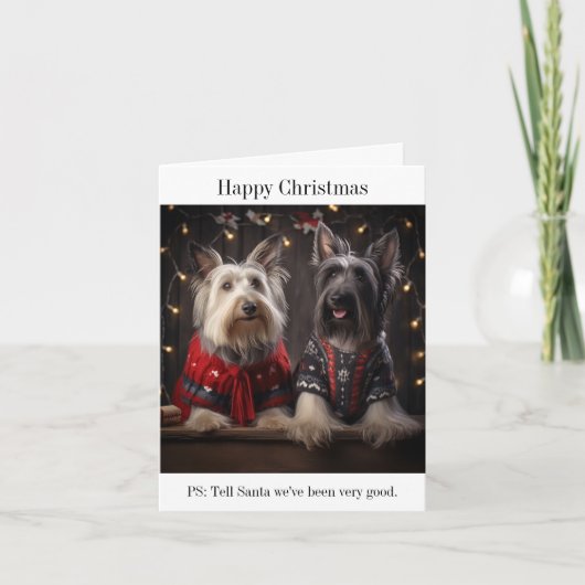 Skye Terrier Hunde Weihnachtskarte Karte (Vorderseite)