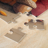 Skye Terrier im Herbst hinterlässt Erntedank Art Puzzle (Seite)