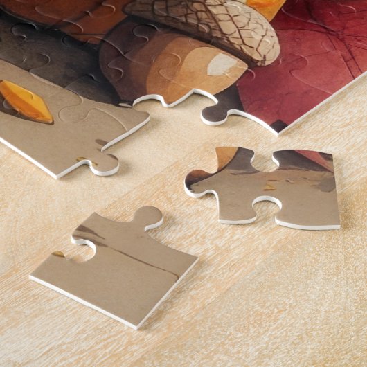 Skye Terrier im Herbst hinterlässt Erntedank Art Puzzle (Seite)