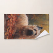 Skye Terrier im Herbst Leaves Fall Inspiriert Badhandtuch Set (Handtuch)