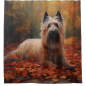 Skye Terrier im Herbst Leaves Fall Inspiriert Duschvorhang (Vorderseite)