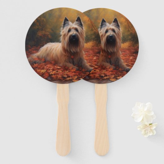 Skye Terrier im Herbst Leaves Fall Inspiriert Fächer (Vorne und Hinten)