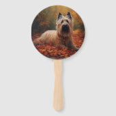 Skye Terrier im Herbst Leaves Fall Inspiriert Fächer (Vorderseite)