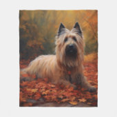Skye Terrier im Herbst Leaves Fall Inspiriert Fleecedecke (Vorderseite)