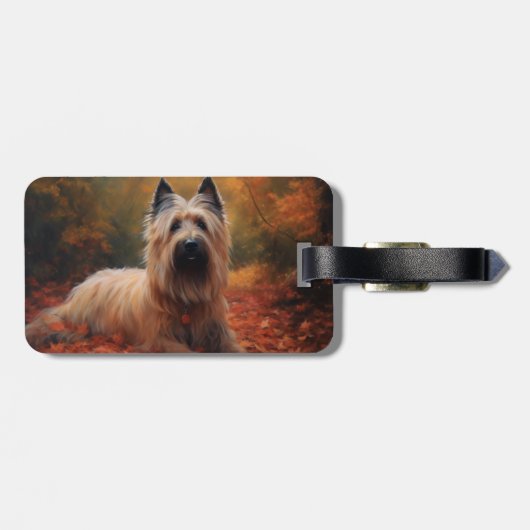 Skye Terrier im Herbst Leaves Fall Inspiriert Gepäckanhänger (Rückseite horizontal)