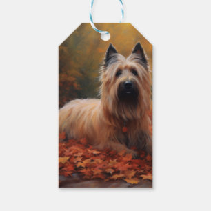 Skye Terrier im Herbst Leaves Fall Inspiriert Geschenkanhänger