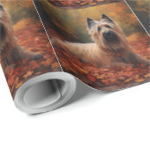 Skye Terrier im Herbst Leaves Fall Inspiriert Geschenkpapier (Rolleneckpunkt)