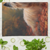 Skye Terrier im Herbst Leaves Fall Inspiriert Geschirrtuch (Gefaltet)