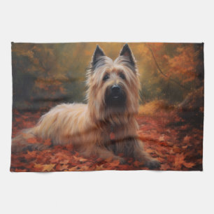 Skye Terrier im Herbst Leaves Fall Inspiriert Geschirrtuch