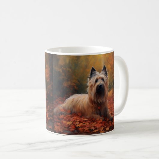 Skye Terrier im Herbst Leaves Fall Inspiriert Kaffeetasse (VorderseiteRechts)