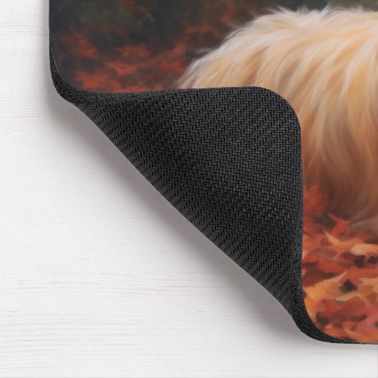 Skye Terrier im Herbst Leaves Fall Inspiriert Mousepad (Ecke)
